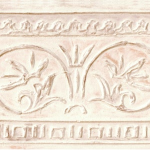 Bordo per carta da parati con foglie a volute architettoniche vittoriane / Bordo per muro strutturato / 5,5 iarde L x 4,2 pollici W / Non incollato
