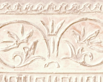 Victorian Architectural Scroll Leaf Wallpaper Border | Textured Wall Border | 5.5 Yards L x 4.2 Inches W | Un-Pasted
