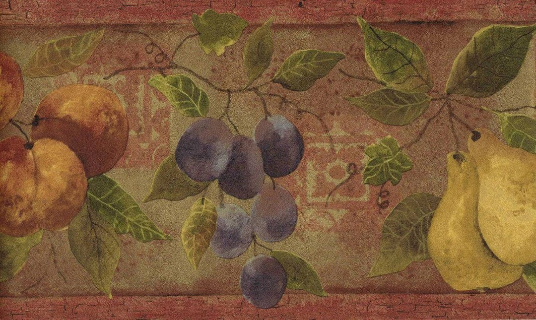 Fruit Wallpaper Border, Country Kitchen Wallpaper Border, Abundance of