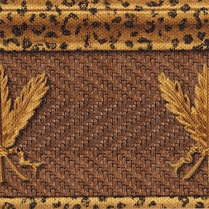 Bordi per carta da parati con stampe animali, bordi per carta da parati con foglie greche antiche in rilievo, bordi con stampa leopardata a reticolo marrone esotico e foglie dorate