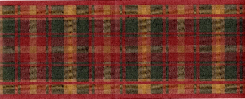 Green Red Tartan Plaid Wallpaper Border Christmas plaid | Etsy