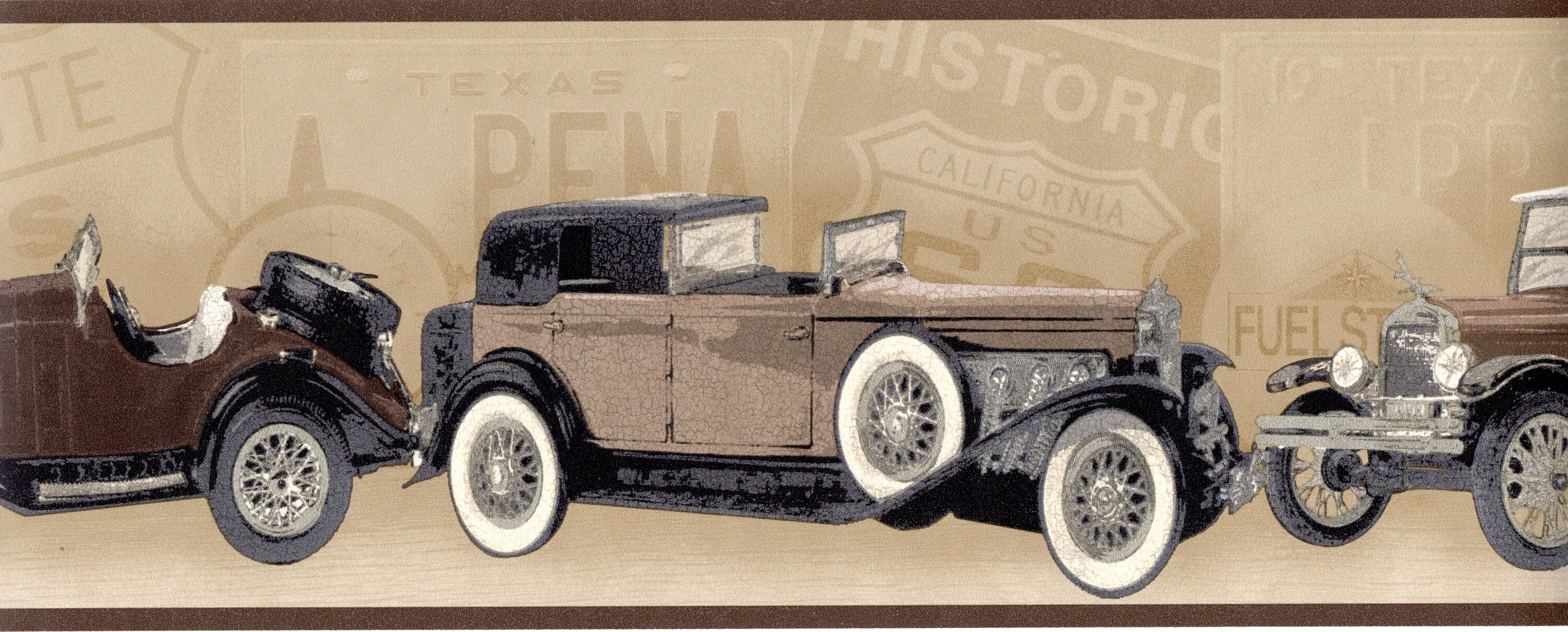 Antique Classic Cars Wallpaper Border Vintage Car Wallpaper Etsy
