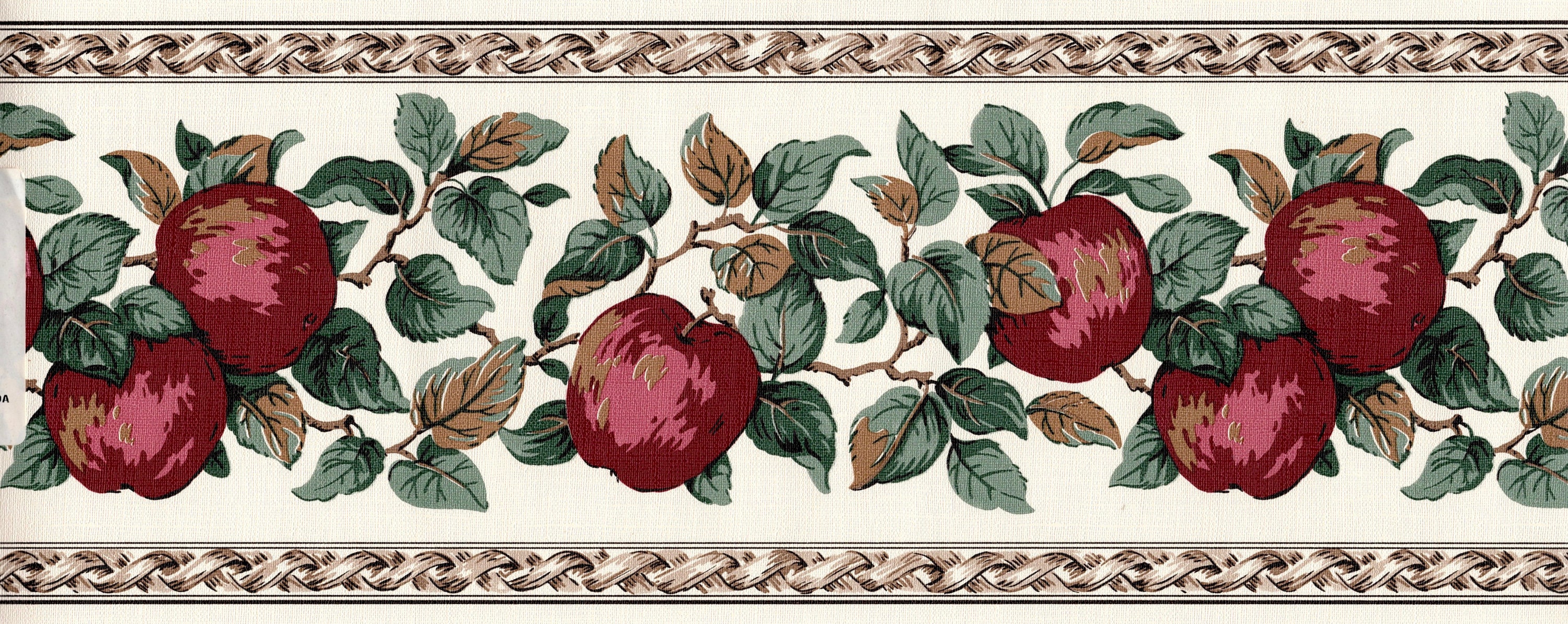 Apple Wallpaper Border Country Kitchen Wallpaper Border Etsy