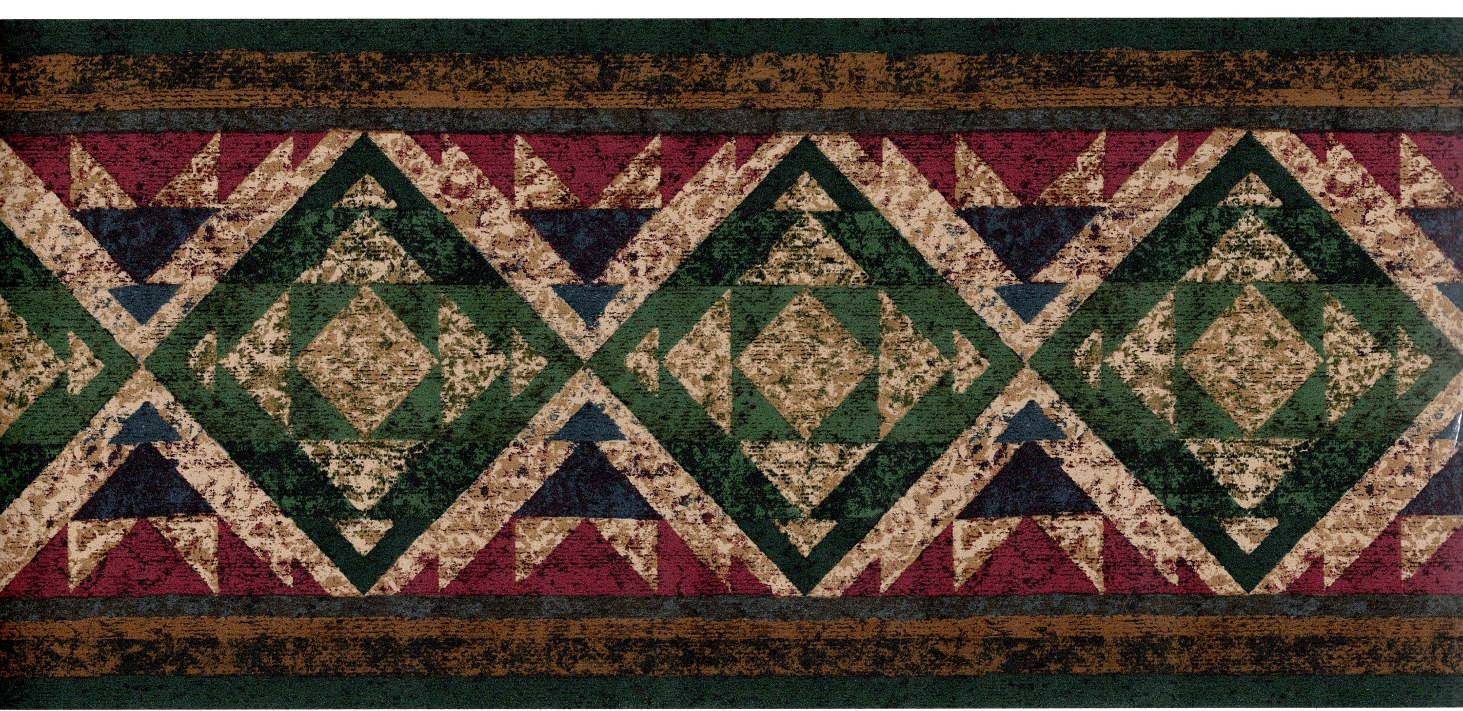Aztec Prints Wallpaper Border Rustic Green Brown Boho - Etsy