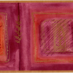 Elegante Art-Deco-Blattdruck-Tapetenbordüre, Gold Line-Blatt in Rahmen mit Goldrand Tapetenbordüre, 15 'L x 6 7/8' B