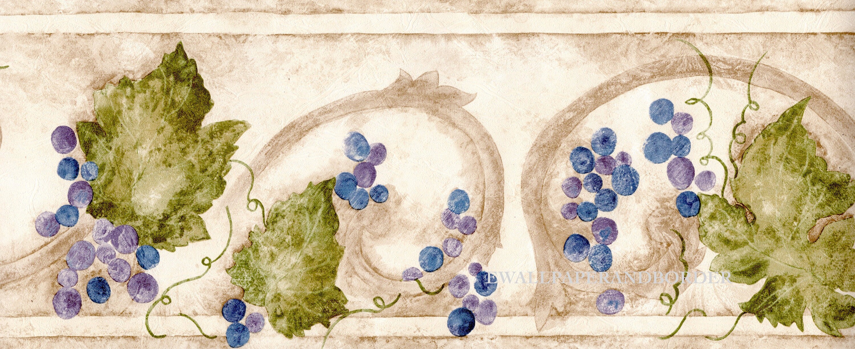 Tuscan Country Kitchen Wallpaper Border Grape Vines Leaf Etsy