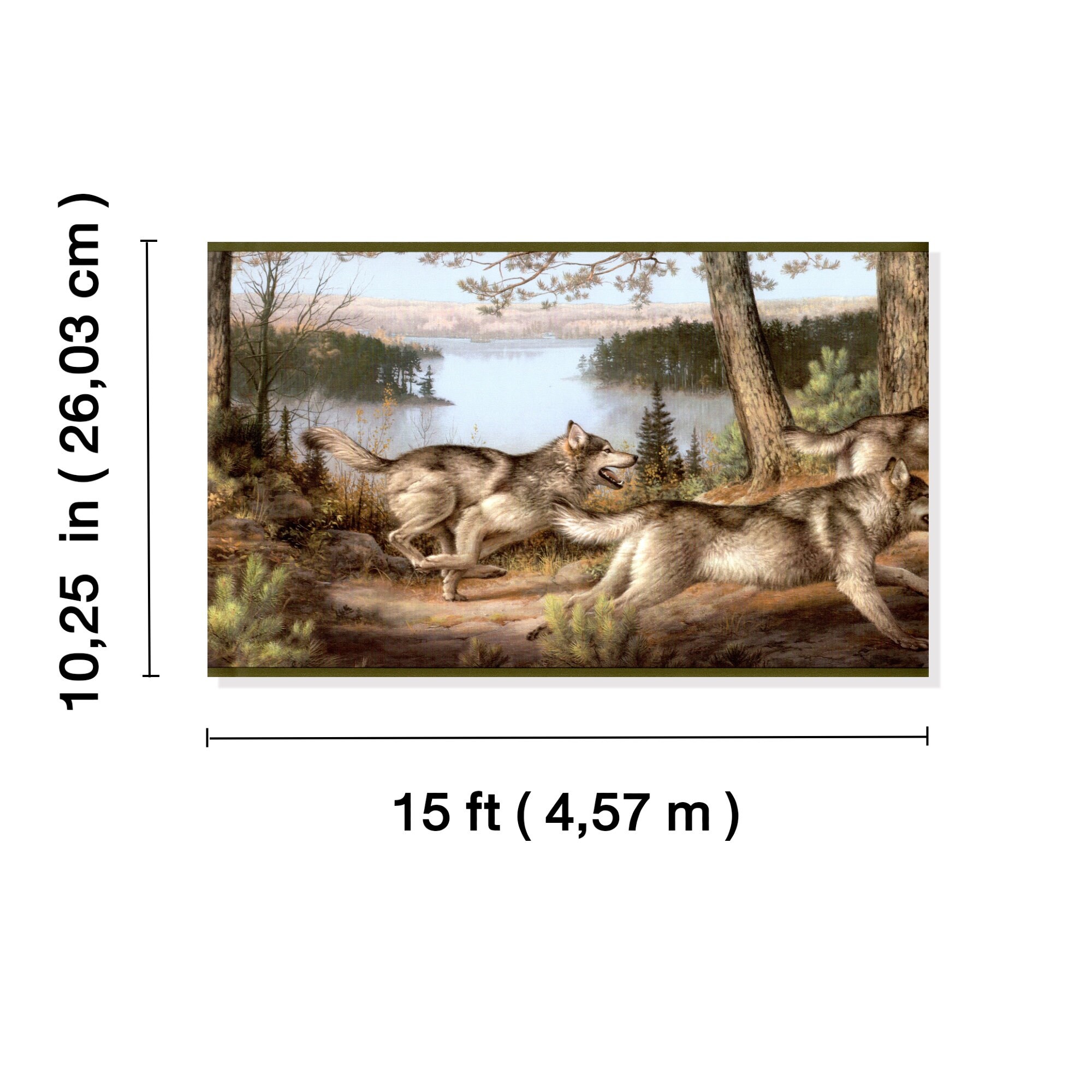 Land Natur Wildnis Wald Wildtiere Wolfsrudel Wölfe Wildtier Tapetenbordüre  - grün, blau - 15 Fuß lang, 10,25 Zoll breit - Etsy Schweiz, image size:2000x2000