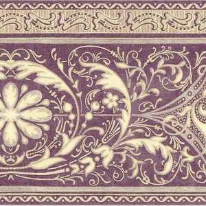 Viktorianische Barock-Tapetenbordüre mit floraler, filigraner floraler Tapetenbordüre - Elegantes französisches Dekor - 15 'L x 10,25' B