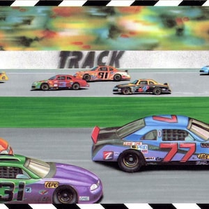 Papel de parede de carros de corrida, borda de papel de parede de pista de esportes de corrida, borda de papel de parede da Nascar, papel de parede de esportes radicais, decoração de quarto de menino