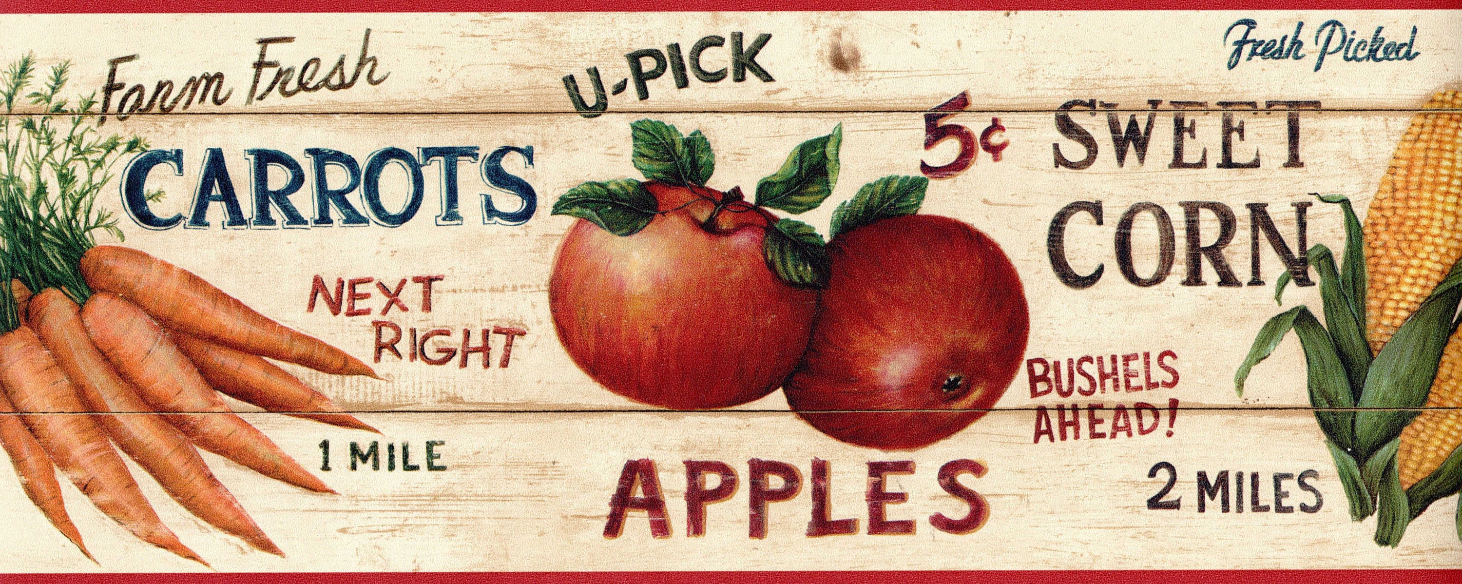 Farmhouse Kitchen Wallpaper Border Pick Your Own Farm Fresh Etsy