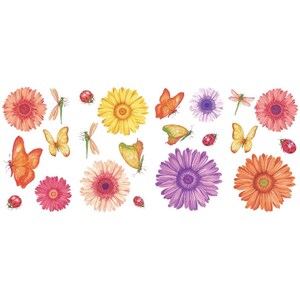 Daisy Flower Wall Decal - Flower Wall Stickers - Boho Decor - Nursery Kids Room Wall Decor Peel And Stick, Daisy Wallpaper