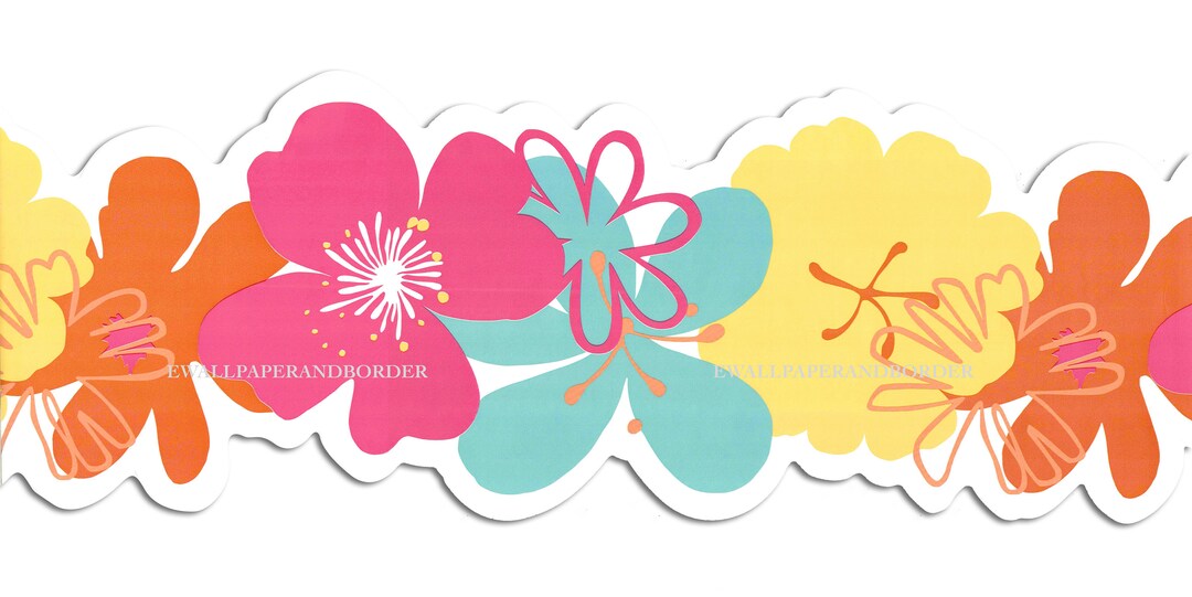 Die Cut Floral Wallpaper Border Scalloped Floral Wallpaper Borders Kids