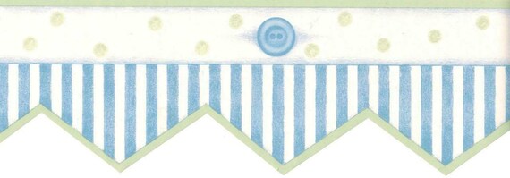 Blue Striped Banner Wallpaper Border Nursery Blue Green - Etsy Finland Blue Striped Banner Wallpaper Border Nursery Blue Green - Etsy Finland