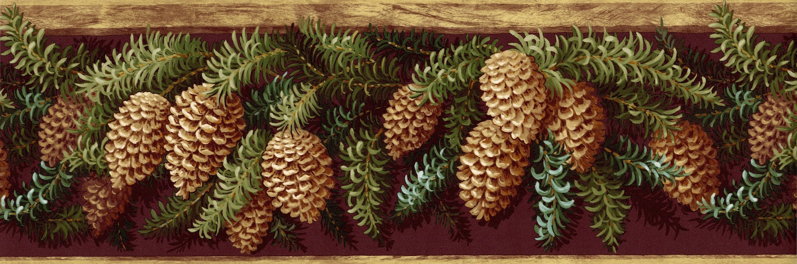 Rustic Pinecone Wallpaper Border Pinecone Lodge Outdoor | Etsy