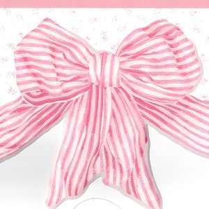 Pink Bow Wallpaper Border - Scalloped Design with Mini Floral - Kids Wallpaper, Girl's bedroom Wall Decor