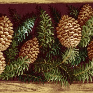 Rustic Pinecone Wallpaper Border Pinecone Lodge Outdoor | Etsy