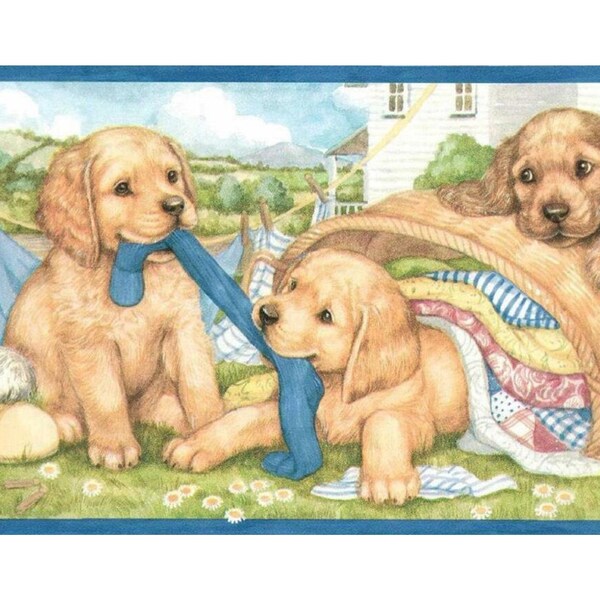 Laundry Themed Wallpaper Border Etsy