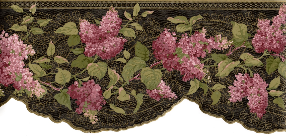 Victorian Swag Floral Gold Lace Wallpaper Border Victorian Etsy