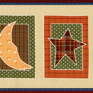 Eddie Bauer Patchwork Quilts Star Moon Wallpaper Border, Prepasted, Size : 15 ft x 9 in.