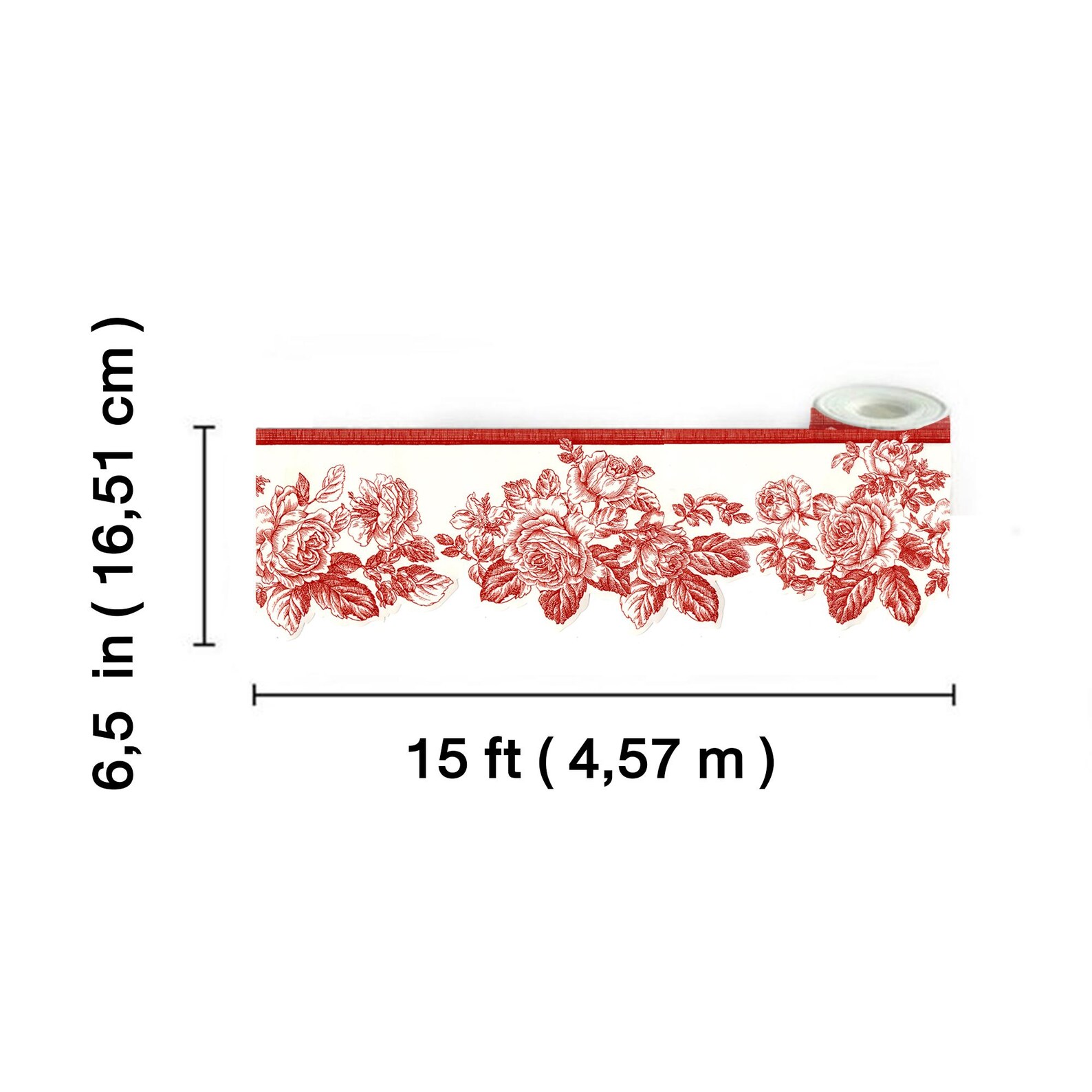 Red Cottage Roses Background Cottage Rose Wallpaper Border, Red Roses Floral Design, Vintage ...