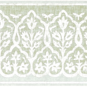 Viktorianische Damast Blumentapete Bordüre 4 m lang x 23 cm breit