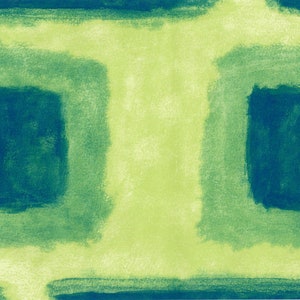 Geometric Wallpaper Border- Blue and Green Square Wall Decor