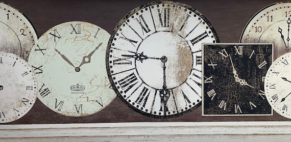 Buy Katzenbach & Warren Geometric Retro Large Wall Clock Wallpaper 
