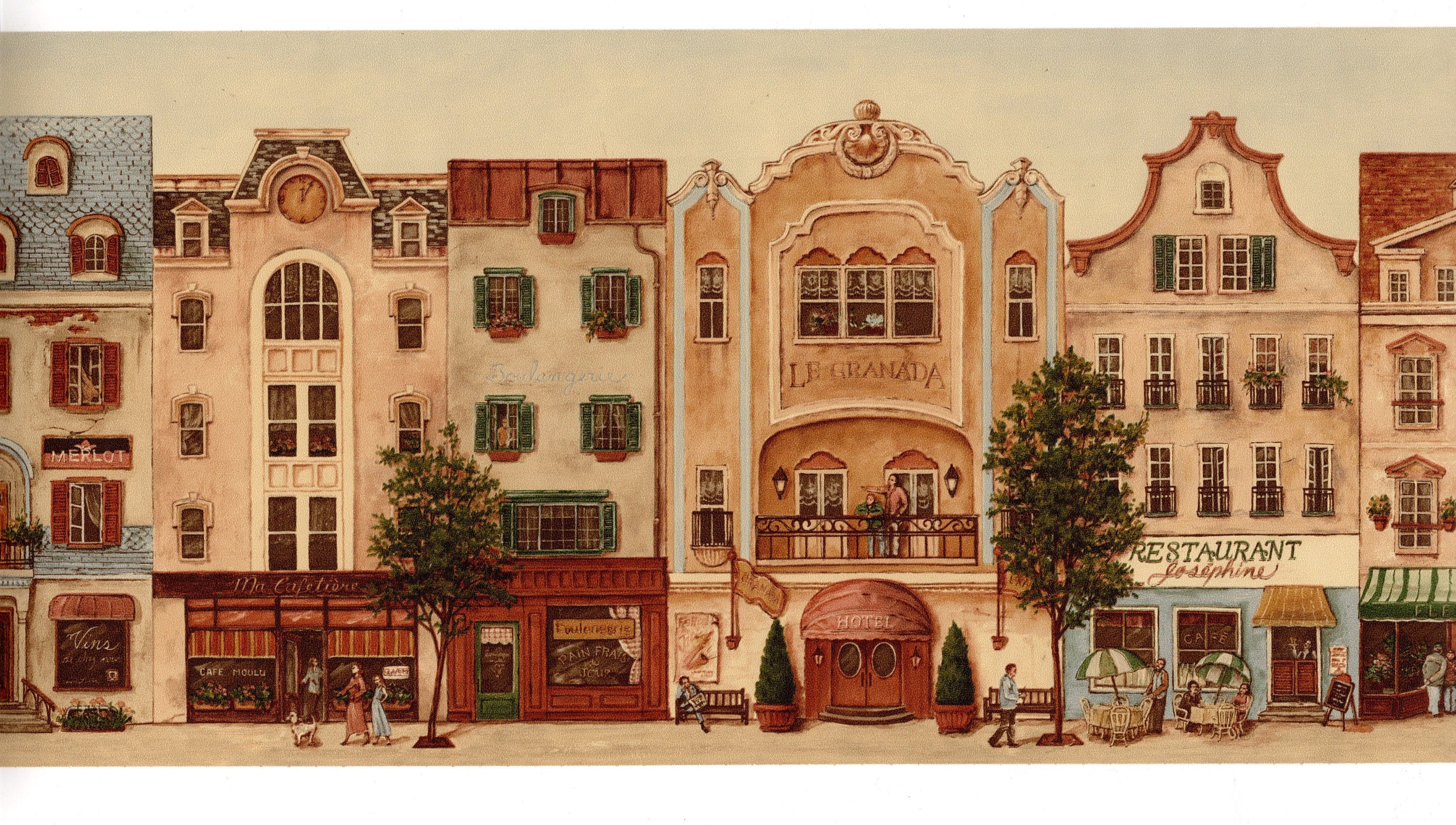 Buy French Country Village Charm Wallpaper Border French Cafe Online in India - Etsy Buy French Country Village Charm Wallpaper Border French Cafe Online in India - Etsy