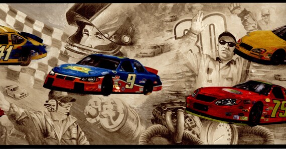 Nascar Wallpaper Border Roll Licenced 15 Yards Auto Racing Graphics Nascar Wallpaper Border Roll Licenced 15 Yards Auto Racing Graphics