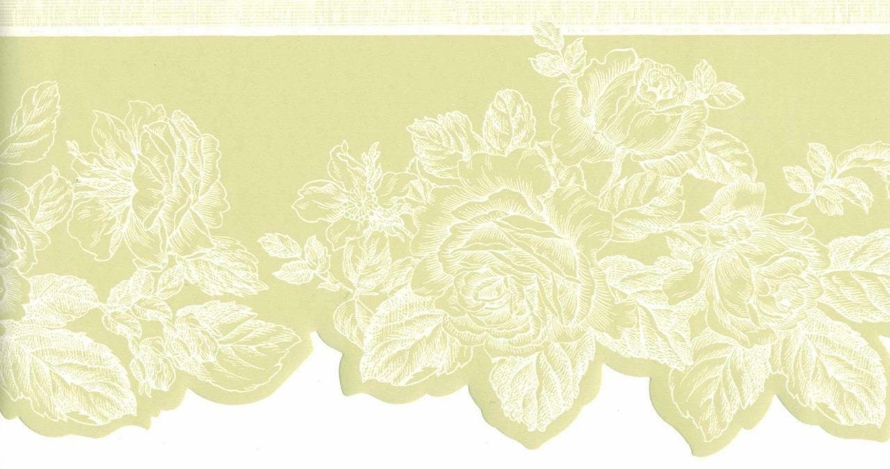 Rose Wallpaper Border Scalloped Floral Wallpaper Border Etsy Australia
