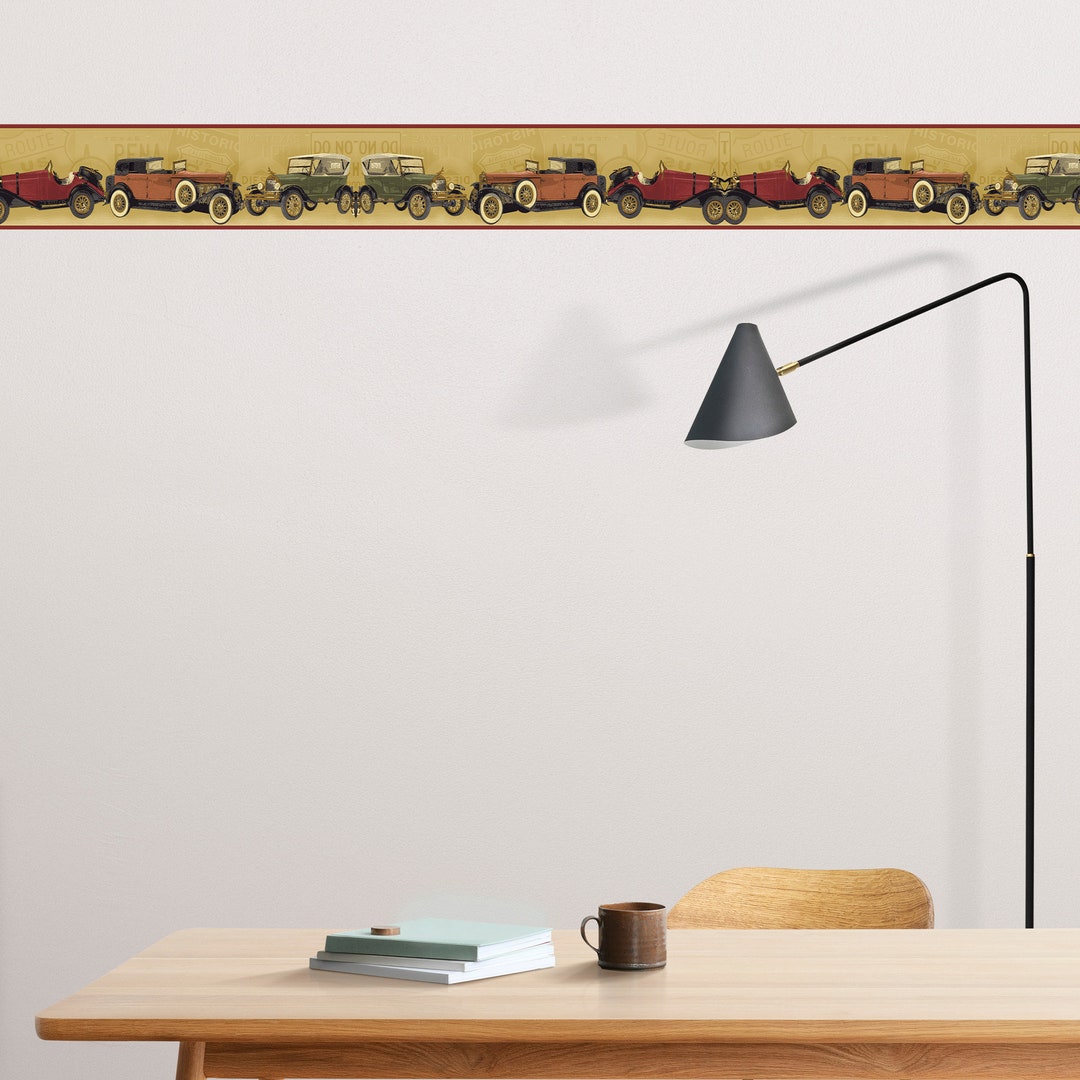 Vintage Car Wallpaper Border Classic Automobile Antique Etsy