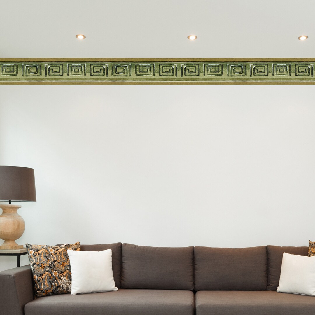 Architectural Greek Key Wallpaper Border Green Greek Key - Etsy