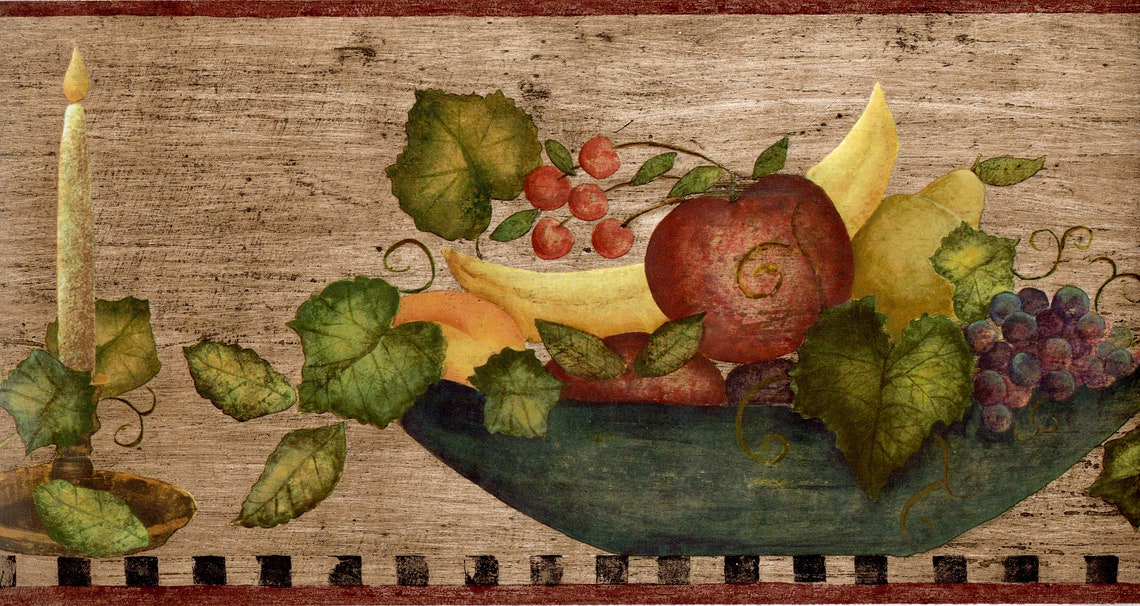 Kitchen Wallpaper Borders Carol Endres Primitive Country Etsy UK