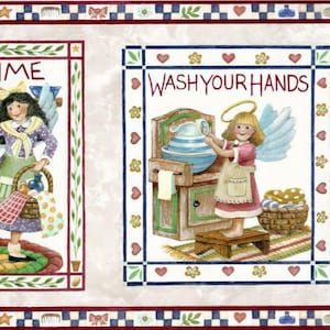Primitive Country Fairy Angel Laundry and Bath Wallpaper Border, Laundry Room Wallpaper Borders, Pre-pasted , 15 ft x 9.2 in.