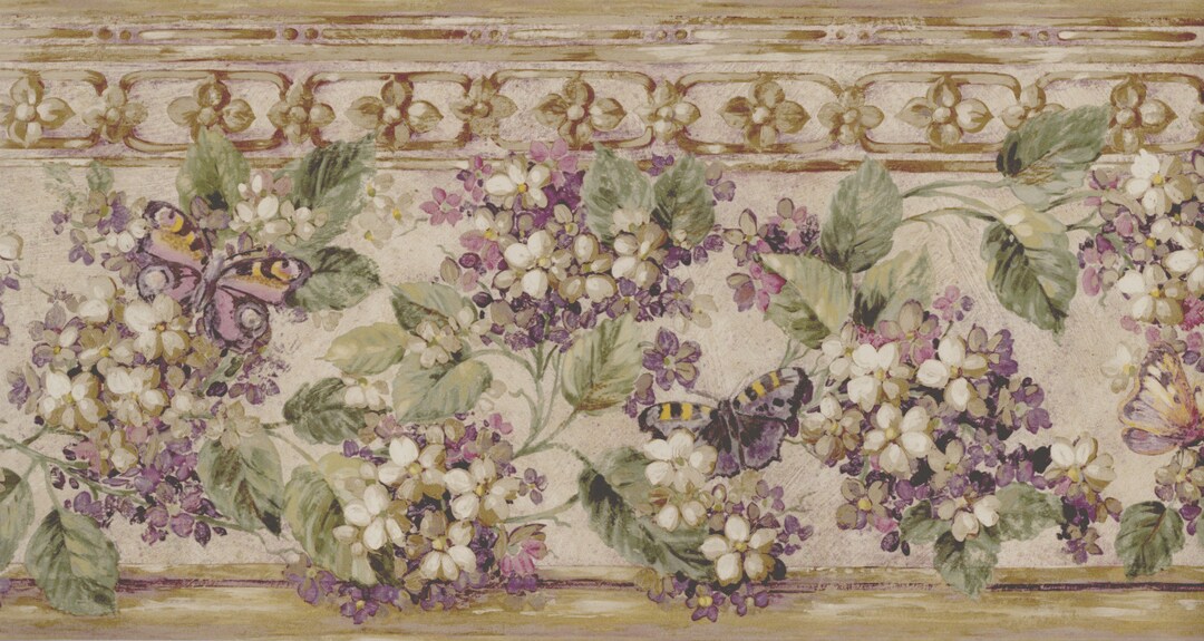 Waverly Floral Wisteria Wallpaper Border Natureinspired Botanical