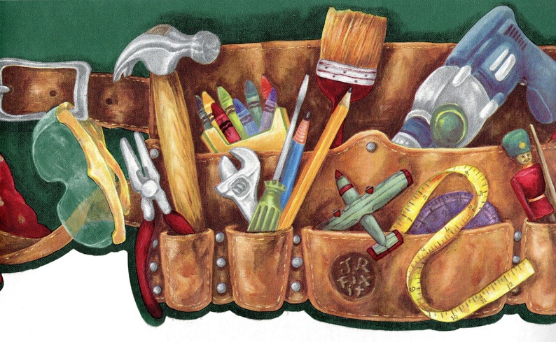 Die Cut Carpenter Tool Belt Wallpaper Border Essential Tool | Etsy