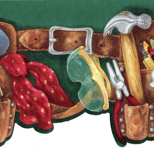 Die Cut Carpenter Tool Belt Wallpaper Border Essential Tool | Etsy