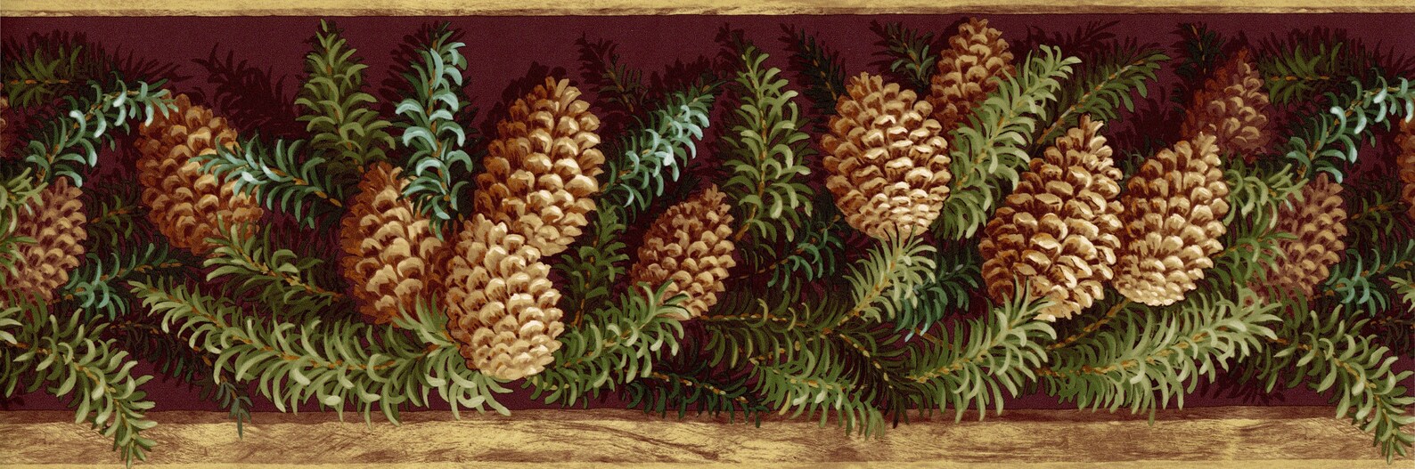 Rustic Pinecone Wallpaper Border Pinecone Lodge Outdoor | Etsy