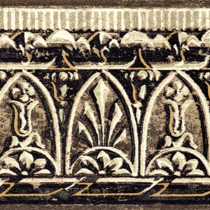 RaymondWaites Klassische griechische Bogen-Tapetenbordüre, schwarz-cremefarbene römische Architektur-Ei-Dart-Tapetenbordüre, Kronenform-Wandbordüre