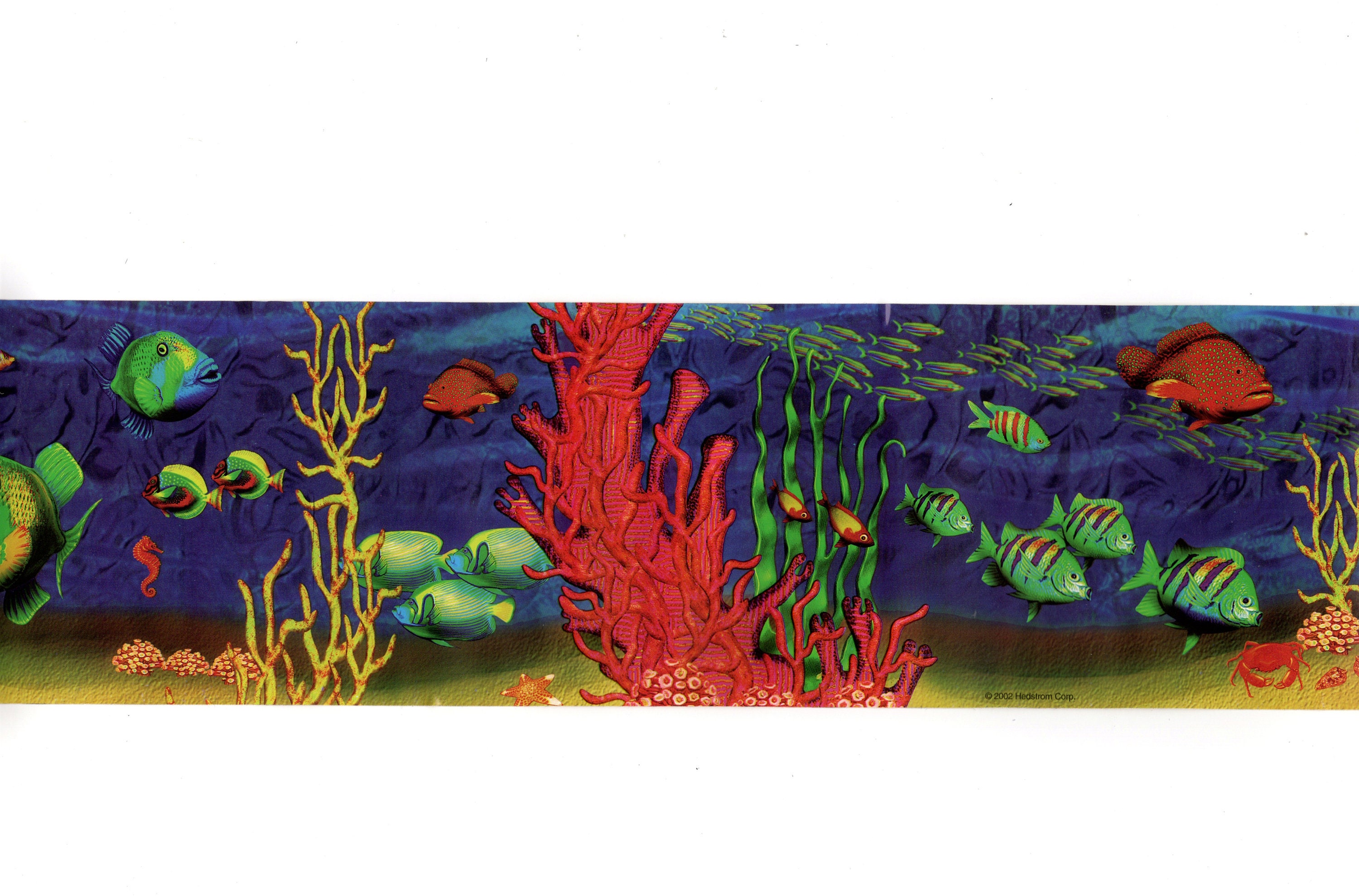 Peel & Stick Under The Sea Blue Wallpaper Border Bathroom Etsy