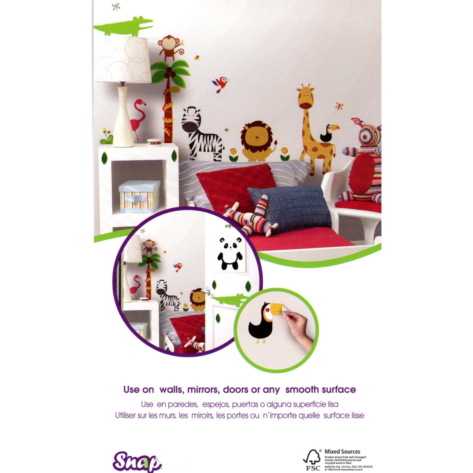 Jungle Animal Safari Wall Decals Kids Stickers Peel Stick Etsy