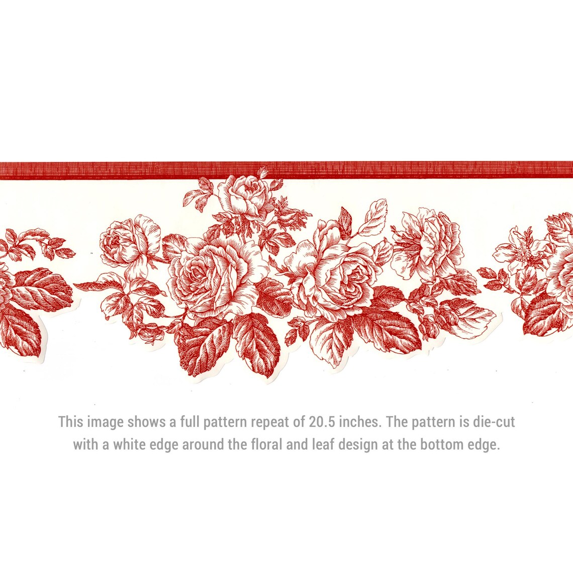 Red Cottage Roses Background Cottage Rose Wallpaper Border, Red Roses Floral Design, Vintage ...