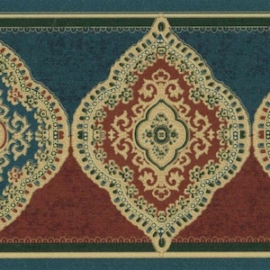 Victorian Scroll Floral Accent Wallpaper Border - French Elegant Decor Border - 15' L x 5 1/8" W