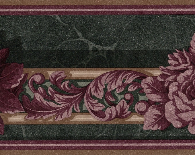 Victorian Roses Wallpaper Border, Vintage Floral Wallpaper Border