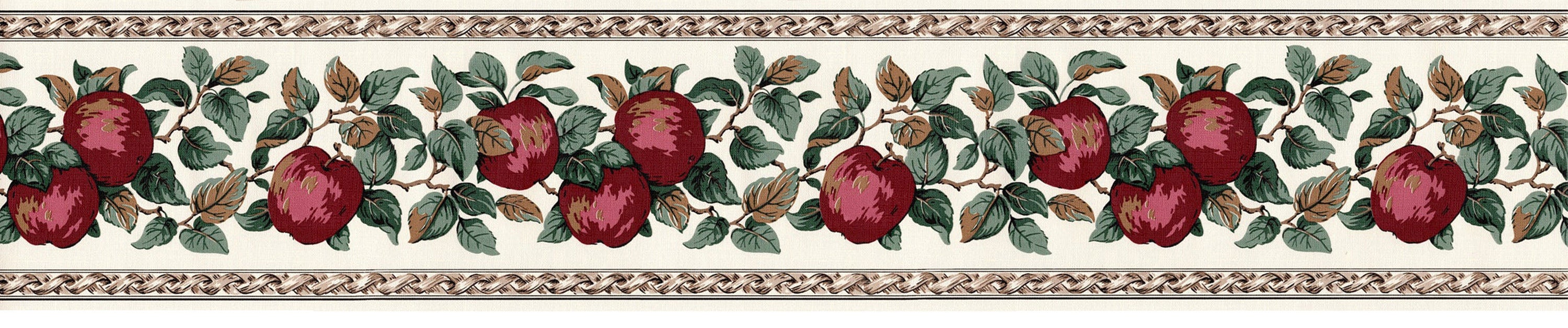 Apple Wallpaper Border Country Kitchen Wallpaper Border Etsy