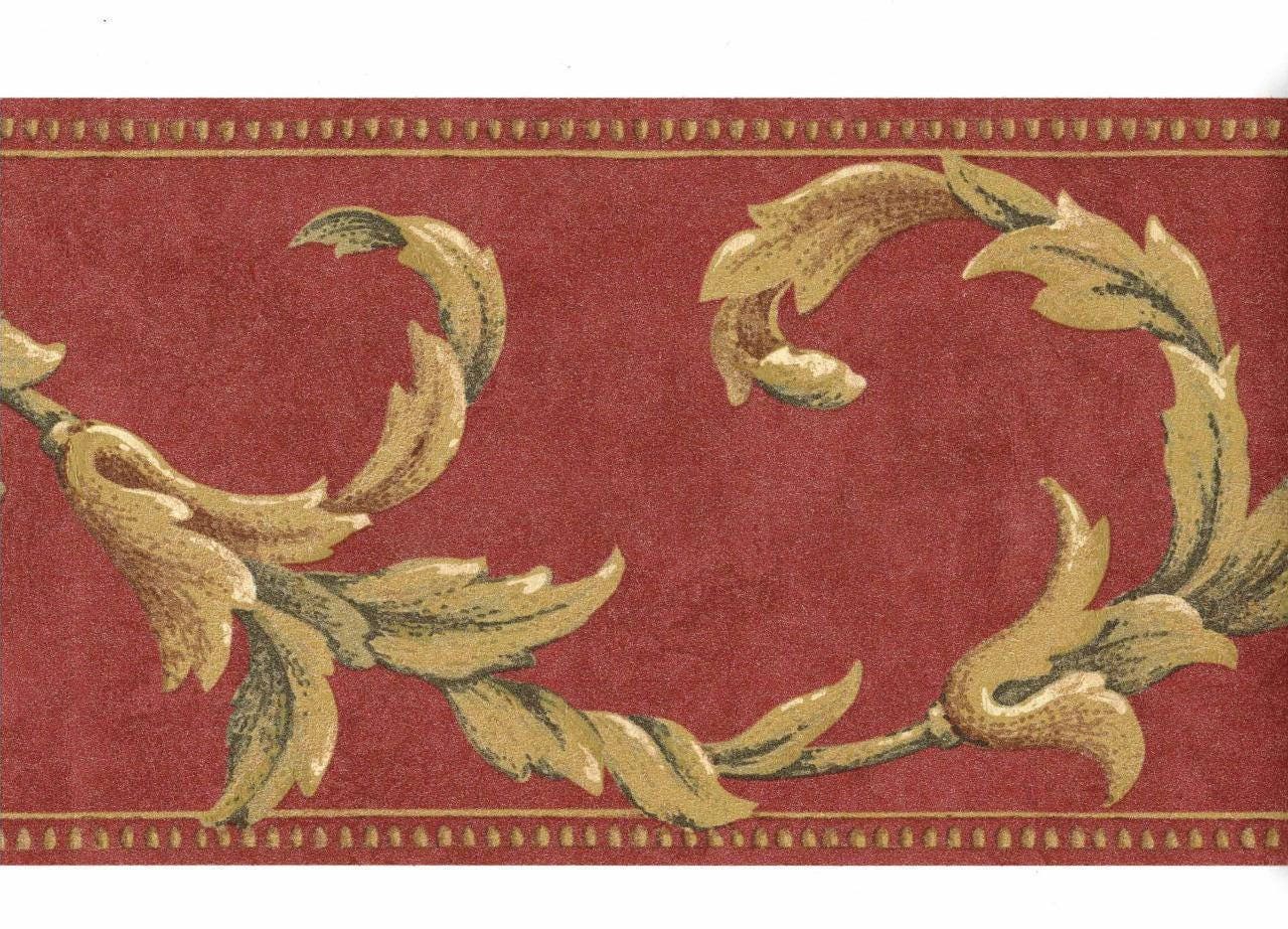 Red Wallpaper Borders - Etsy