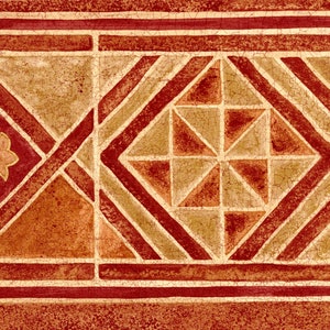 Rauten Tapetenbordüre, Authentische Marokkanische Fliesen Tapetenbordüre, Ornament Floral Arabesken Motiv Fliesen Tapetenbordüre,Geometrische Bordüre