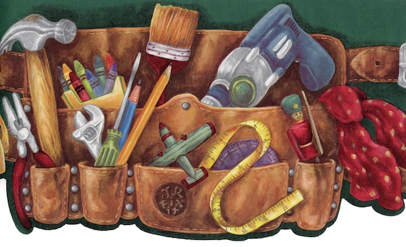 Die Cut Carpenter Tool Belt Wallpaper Border Essential Tool | Etsy