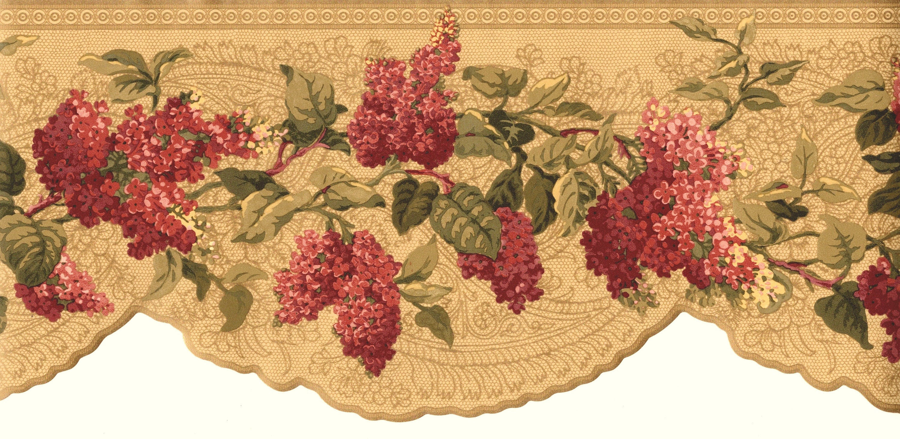 Victorian Swag Floral Gold Lace Wallpaper Border Scalloped Etsy Australia