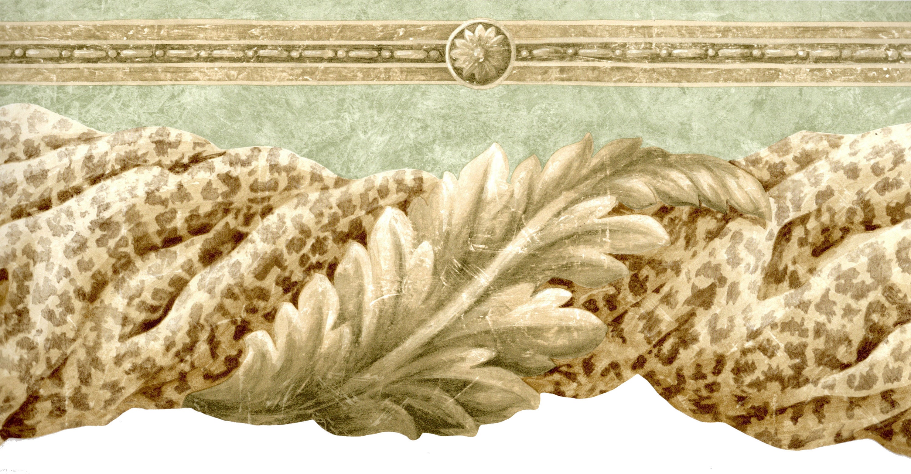 Scalloped Victorian Swag Wallpaper Bordervictorian Leopard Etsy